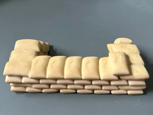 C shape sandbag barrier for tabletop wargaming