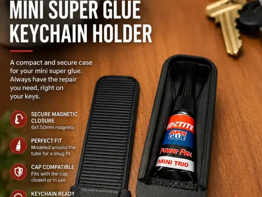 Mini Super Glue Keychain Holder