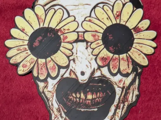 Art the Clown with sunflowers hueforge wall art