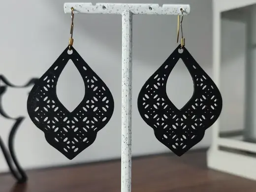 Aretes Gota de Encaje Real