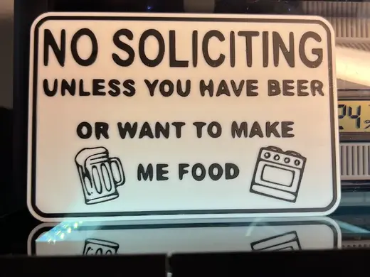 no soliciting unless you have beer sign
