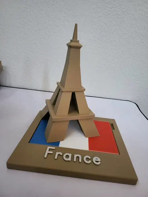 France - Montessori-Inspired Educational Landmark & Flag Match