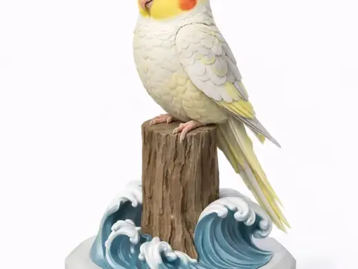 玄凤鹦鹉·海风树桩摆件