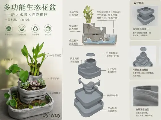 多功能花盆 生态花盆 泥巴盆 水培 土培