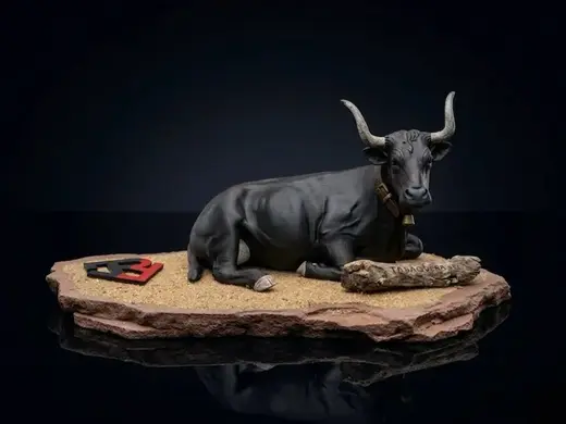 Realistic Resting Bull (for Diorama)