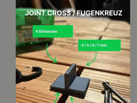 Fugenkreuz für Holzterrassen – 4 / 5 / 6 / 7 mm
