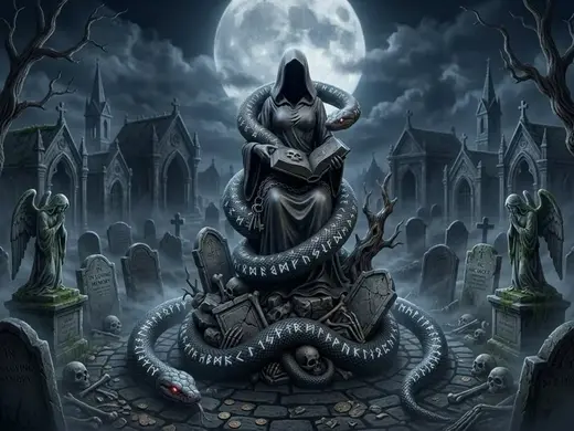 Lady Grim Reaper with Runic Serpent