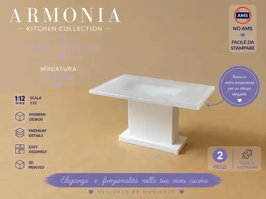 Tavolo Moderno in Miniatura 1:12