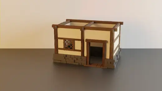 Stone house with stucco - wargaming terrain