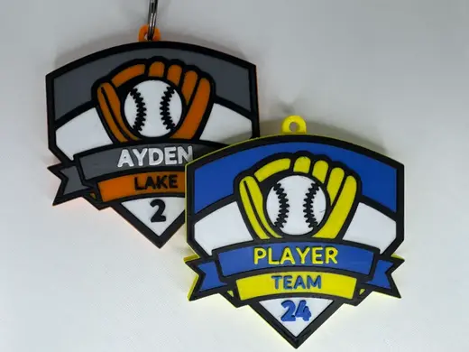 Customizable Baseball Softball Bag Tag / Keychain