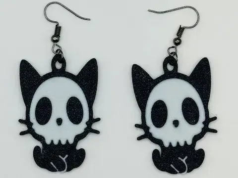 Skull Kitty Earrings