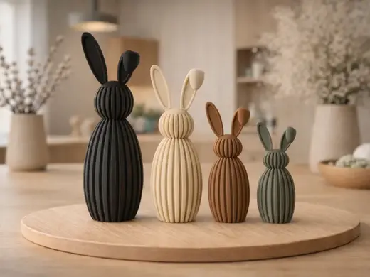 Japandi Easter Bunny - bent ear - Modern Decor