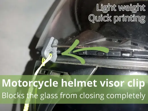 Motorcycle helmet visor clip (preventing closing)