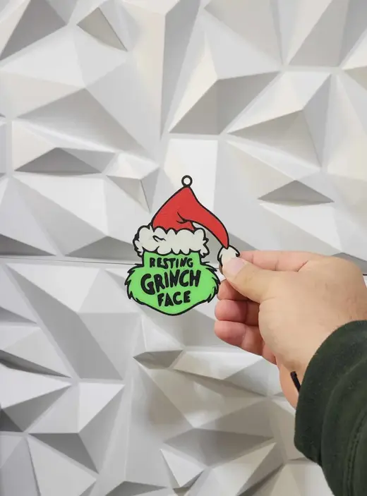 Grinch Keychain or Ornament or Keychain