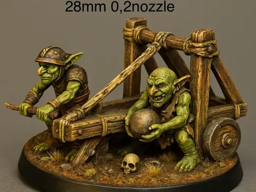 figurine 28 mm gobelins catapulte DND
