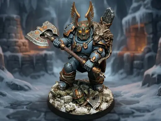 Frost-Bound Wolf Commander - Sci-Fi Soldier (40mm)