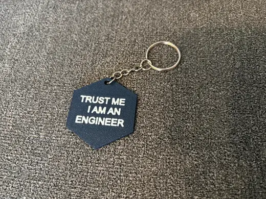 Keychain - Trust Me I Am An Engineer - Dice Back