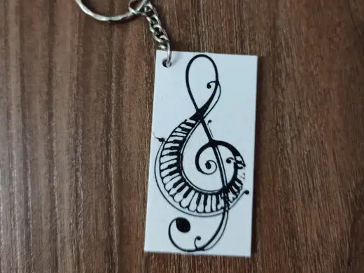 portachiavi - chiave violino con tasti pianoforte