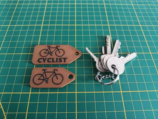 Cyclist Keychain Two and Single color (No AMS)