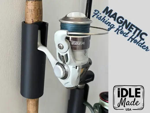Magnetic Fishing Rod Holder for Garage Storage
