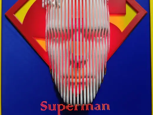 Superman Layered Sculpture Art