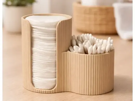 Modern cotton pad + Q-tip holder