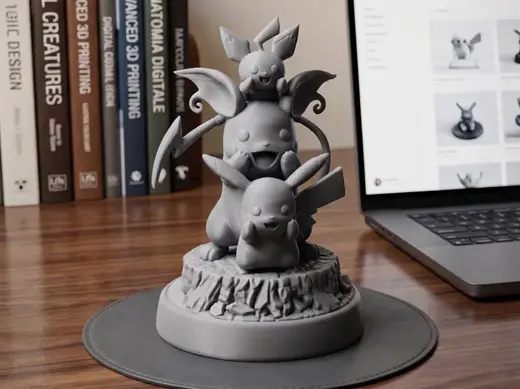 diorama - pichu pikachu raichu