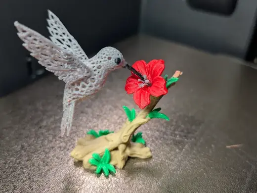 Voronoi Hummingbird Feeding at Flower