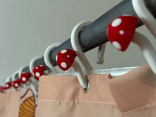 Mushroom Shower Curtain Hooks