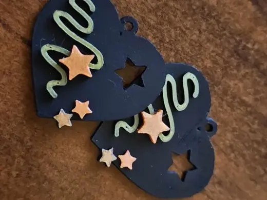 Stars in Heart Earrings