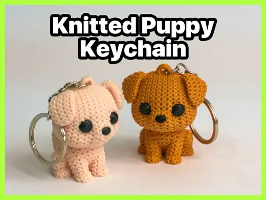 Knitted Puppy Keychain - No AMS