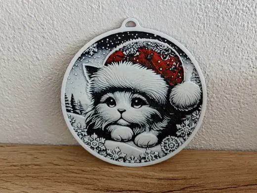 Christmas kitten decoration