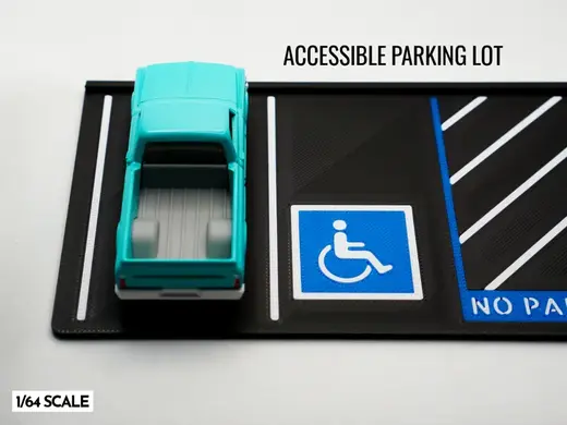 Accessible Parking Lot - 1:64 Scale Diorama