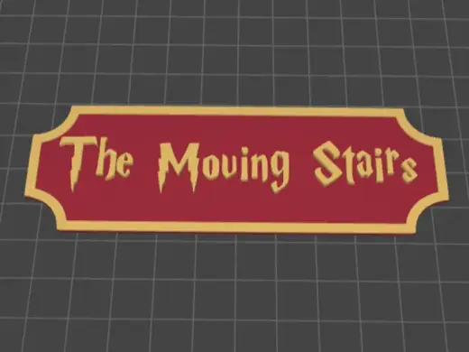 The Moving Stairs sign for Hogwarts booknook