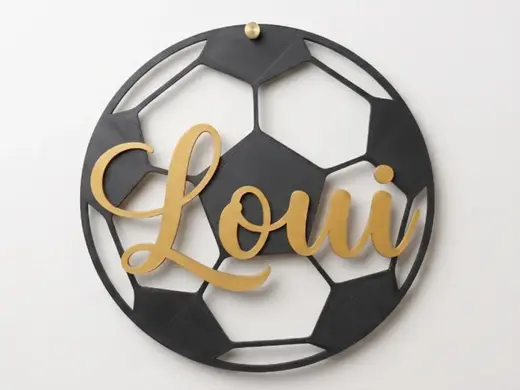 Türschild mit Fußball und Name "Loui"