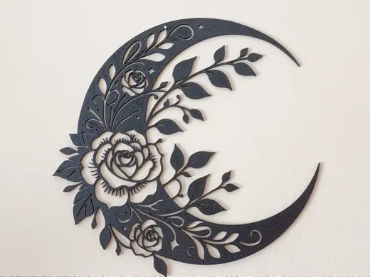 ARTE DE PARED LUNA Y ROSAS