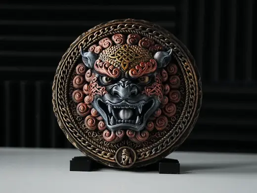 Chinese Foo Dog Lion Relief Wall Art Decor
