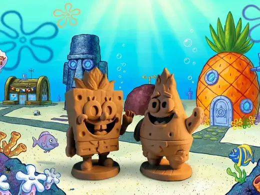 Spongebob and Patrick Tiki Figures