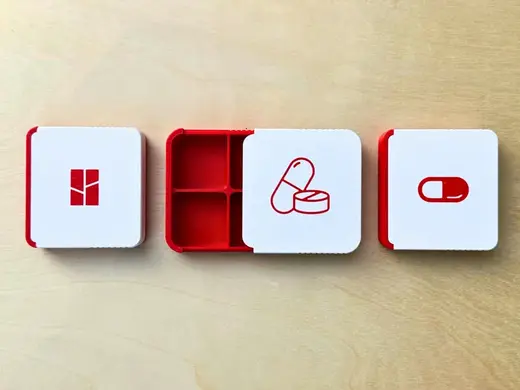 Sliding Lid Pill Box with Compartments / Parts Box