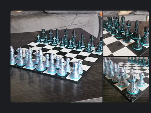 neon style futurist chess set (no ams possibility)