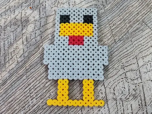 Minecraft chicken Hama Pearls beads plate