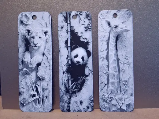 Set of 3 3d animal bookmarks