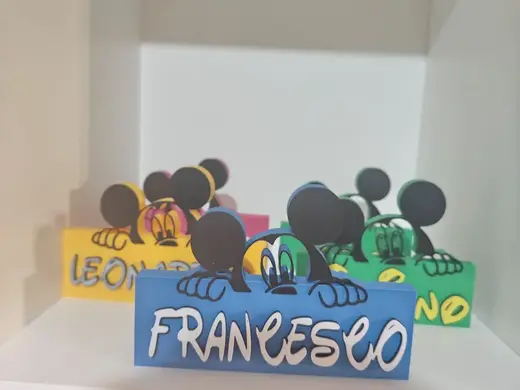Hudson Mouse Name Plate - Custom 3D Printed Decor