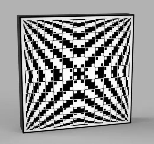 Optical Illusion - Checkerboard Bulge LED Lamp