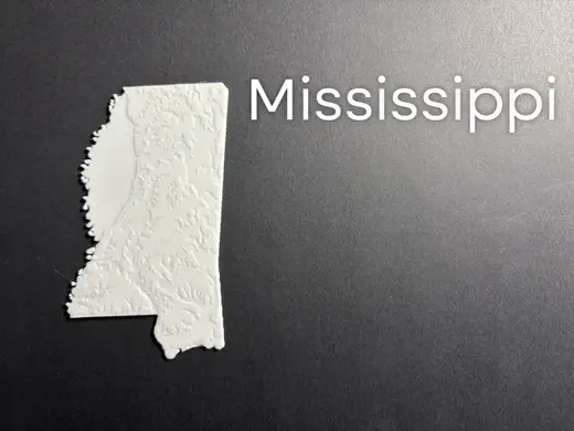 State of Mississippi terrain
