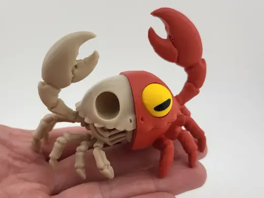 Half Skeleton Crab Figure