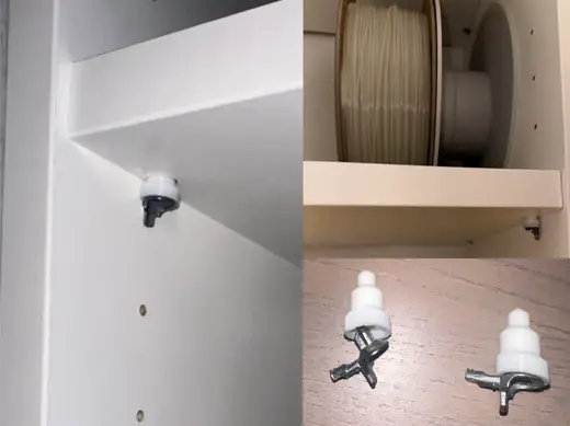 IKEA Billy Shelf Adapter-Pin for Filament Storage