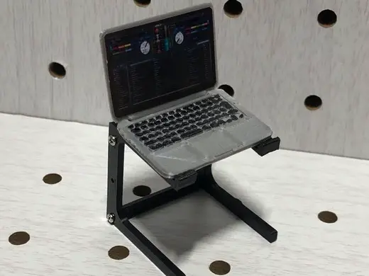 1/10サイズミニチュアMacBookとPCスタンド Technicsミニチュアコレクション用