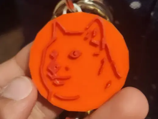 Doge coin keychain with engraving
