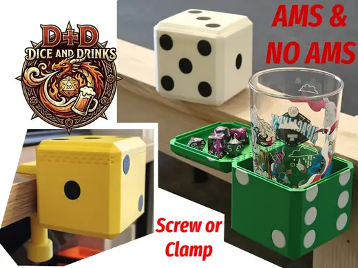 D+D Dice + Drinks Cup holder and dice tray for D&D